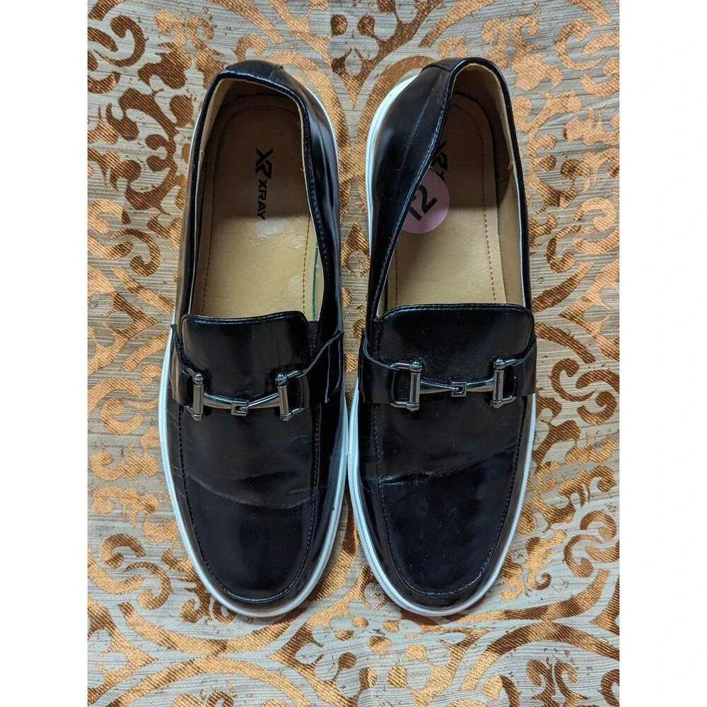 Coastal Preppy Black Bit Loafers Yacht Club‎ XRap Men's Slip On Shoes Size 12